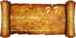 Fidler Tamás névjegykártya